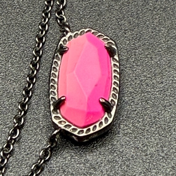Kendra Scott Elisa Pink Black Necklace #M32 - Picture 7 of 7